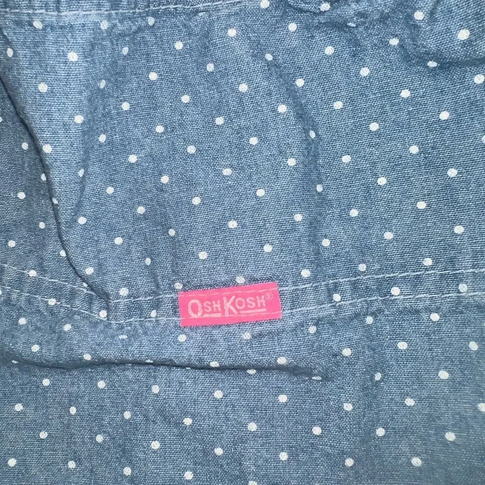 Vintage‎ 1990s Oshkosh Polka Dot Denim Shirt and Pocket Skirt Set